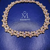 Mikimoto Boutique Heavy 18K Gold Cultured Pearl Floral Fine Diamond Necklace