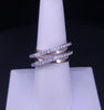 Elegant Diamond Crossover Ring in 14K White & Yellow Gold