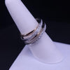 Elegant Diamond Crossover Ring in 14K White & Yellow Gold