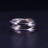 Elegant Diamond Crossover Ring in 14K White & Yellow Gold