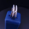 Elegant Diamond Crossover Ring in 14K White & Yellow Gold