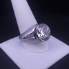 Natural Round Brilliant Diamond Ring in  Platinum with Tapered Baguettes