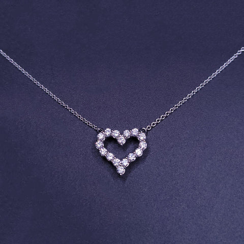Tiffany & CO Heart Pendant  with Diamonds in Platinum 950