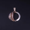 Custom Made Pendant in 14K Three-Tone Gold with Diamond
