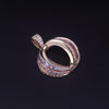 Custom Made Pendant in 14K Three-Tone Gold with Diamond
