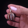 Custom Made Pendant in 14K Three-Tone Gold with Diamond