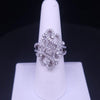 Art Deco Style Diamond Filigree Cocktail Ring in 14K White Gold