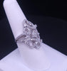 Art Deco Style Diamond Filigree Cocktail Ring in 14K White Gold