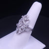 Art Deco Style Diamond Filigree Cocktail Ring in 14K White Gold