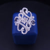 Art Deco Style Diamond Filigree Cocktail Ring in 14K White Gold