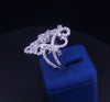 Art Deco Style Diamond Filigree Cocktail Ring in 14K White Gold