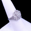 Floral Diamond Cluster Filigree Ring in 18K White Gold