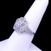Floral Diamond Cluster Filigree Ring in 18K White Gold
