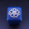 Floral Diamond Cluster Filigree Ring in 18K White Gold