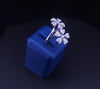 Diamond Double Floral Heart Petal Ring in 18K White Gold