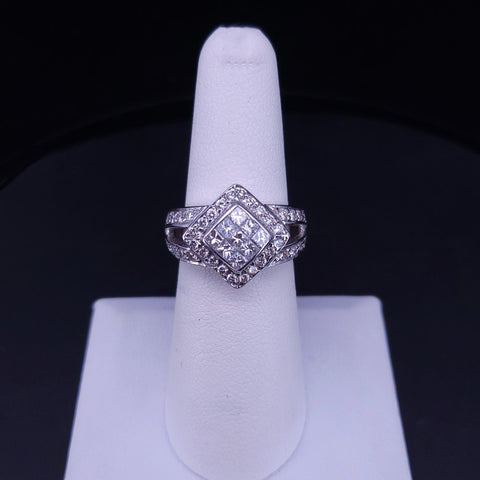Custome Made Diamond Ring in 18K White Gold S 6.5