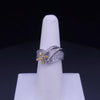 Aurora Pavé Diamond Crossover Ring in 14K White Gold with Yellow & White Diamond