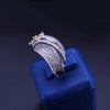 Aurora Pavé Diamond Crossover Ring in 14K White Gold with Yellow & White Diamond