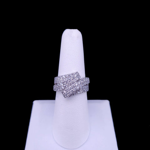 Aurora Pavé Diamond Multi-Band Wrap Ring in 14K White Gold