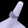 Floral Diamond Cluster Ring with Baguette Accents in 14K White Gold
