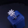 Floral Diamond Cluster Ring with Baguette Accents in 14K White Gold