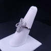 Custom Made Butterfly Ring with Diamonds in 14K White Gold