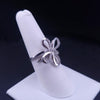 Custom Made Butterfly Ring with Diamonds in 14K White Gold