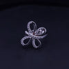 Custom Made Butterfly Ring with Diamonds in 14K White Gold