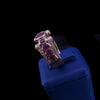 Custom Made Burmese Ring with Diamond & Oval Ruby in 18K Yellow Gold