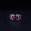 Custom Made Burmese Ring with Diamond & Oval Ruby in 18K Yellow Gold