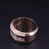 Modern 18K Gold Diamond Band Ring with Channel Set Round Diamonds