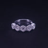 Art Deco Style Hexagon Diamond Eternity Ring in 18K White Gold