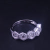 Art Deco Style Hexagon Diamond Eternity Ring in 18K White Gold
