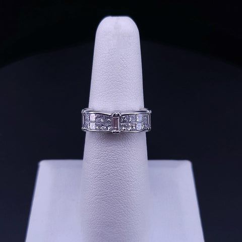 Art Deco Diamond Panel Ring in 18K White Gold