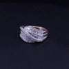 Multi-Row Diamond Fan Statement Ring in 14K Yellow Gold