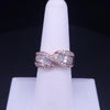 14K Rose Gold Diamond Ribbon Crossover Ring