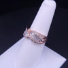 14K Rose Gold Diamond Ribbon Crossover Ring