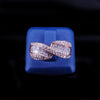 14K Rose Gold Diamond Ribbon Crossover Ring