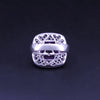 Cushion-Cut Amethyst & Blue Sapphire Halo Cocktail Ring in 14K White Gold
