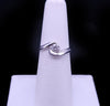 Elegant Platinum Curved Diamond Solitaire Ring
