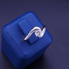 Elegant Platinum Curved Diamond Solitaire Ring