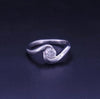 Elegant Platinum Curved Diamond Solitaire Ring