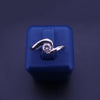 Elegant Platinum Curved Diamond Solitaire Ring