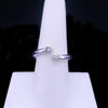 Sculptural 14K Two-Tone Gold Twin Diamond Open Ring