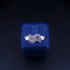 18K White Gold Baguette and Round Diamond Dollar Sign Ring