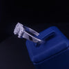 18K White Gold Baguette and Round Diamond Dollar Sign Ring