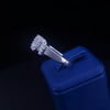18K White Gold Baguette and Round Diamond Dollar Sign Ring