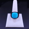 David Yurman Signet Ring with Turquoise in Black Titanium