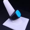 David Yurman Signet Ring with Turquoise in Black Titanium