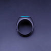 David Yurman Signet Ring with Turquoise in Black Titanium